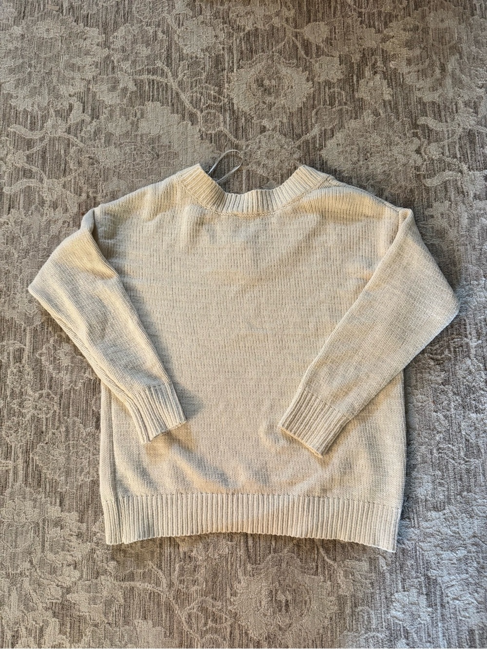 dip Women's V-Neck Sweater in Oatmeal - Picture 2 of 3